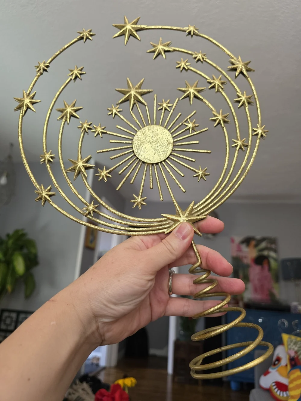 Anthropologie Hedy Tree Topper Stars Gold Celestial Starry Night Galaxy